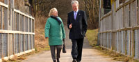 Stewart Stevenson and Madge Elliot, who has campaigned for the line to be reopened