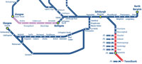 Map of Borders rail route