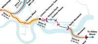 Crossrail bored tunnels map