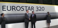 Eurostar 320 mock-up with Philip Hammond and Nicolas Petrovic