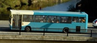 Arriva bus crossing Elvet Bridge in Durham