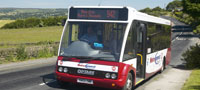 Optare bus serving rural route
