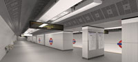 Widened northbound Northern line platform at Bank