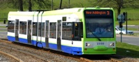 Tramlink original tram in TfL green livery