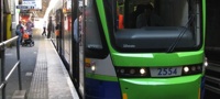 Tramlink Stadler Variobahn tram at Wimbledon