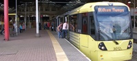 Oldham Mumps tram at Manchester Victoria (June 2012)