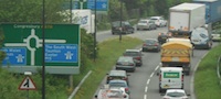 traffic queues at M5 junction 21