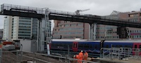 New signalling gantry at Reading station (November 2012)