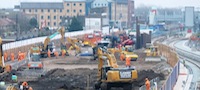 Victoria Dock Portal construction (February 2013)