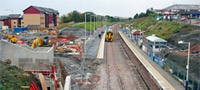 Looking west at Livingston North Station with new platform - October 08